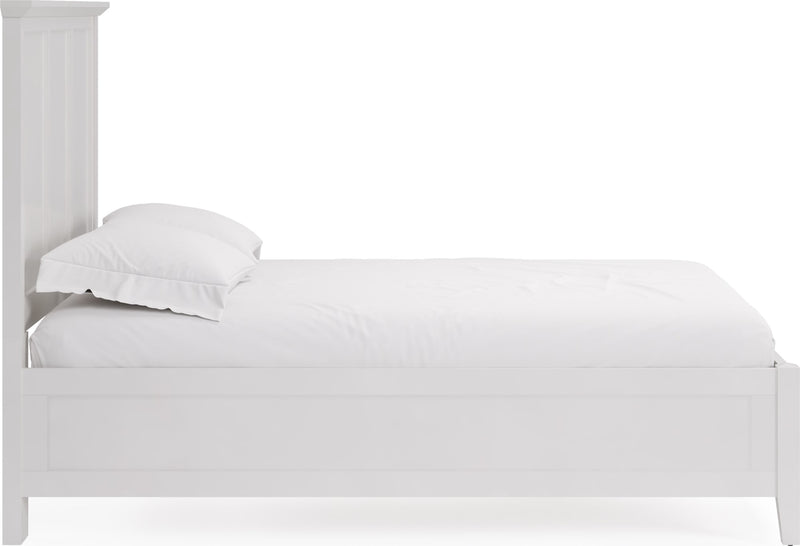 Grace Queen-size Three Panel Bed in Snowfall White