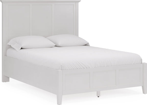 Grace Full-size Three Panel Bed in Snowfall White