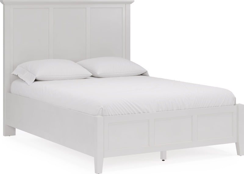 Grace Full-size Three Panel Bed in Snowfall White