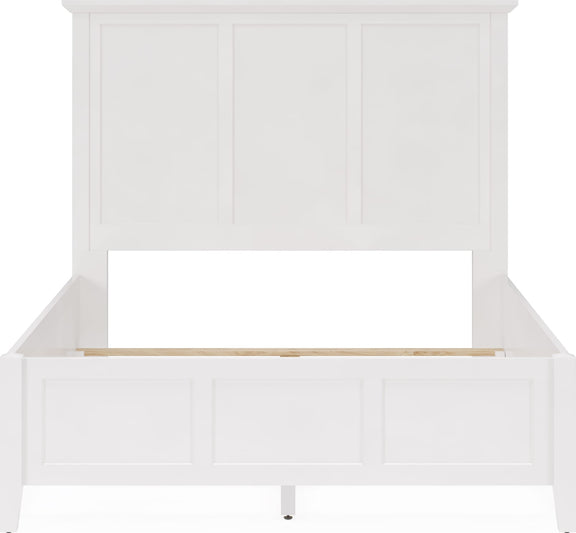 Grace California King-size Three Panel Bed in Snowfall White