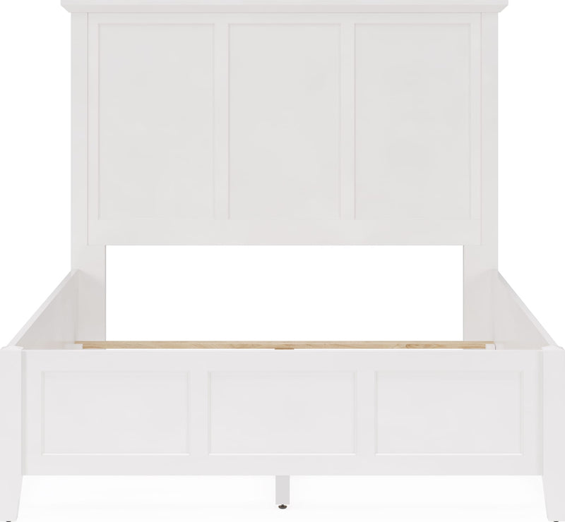 Grace California King-size Three Panel Bed in Snowfall White