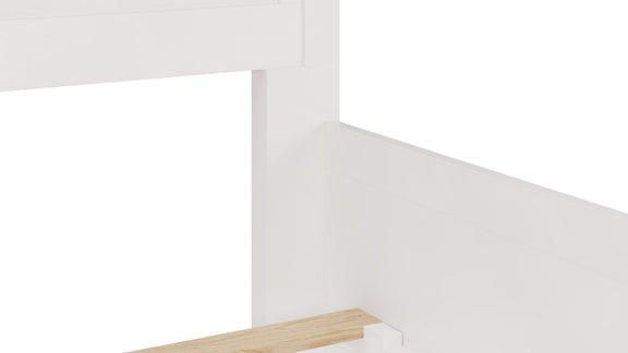 Grace Full-size Three Panel Bed in Snowfall White