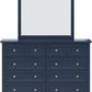 Grace Wall or Dresser Mirror in Blueberry