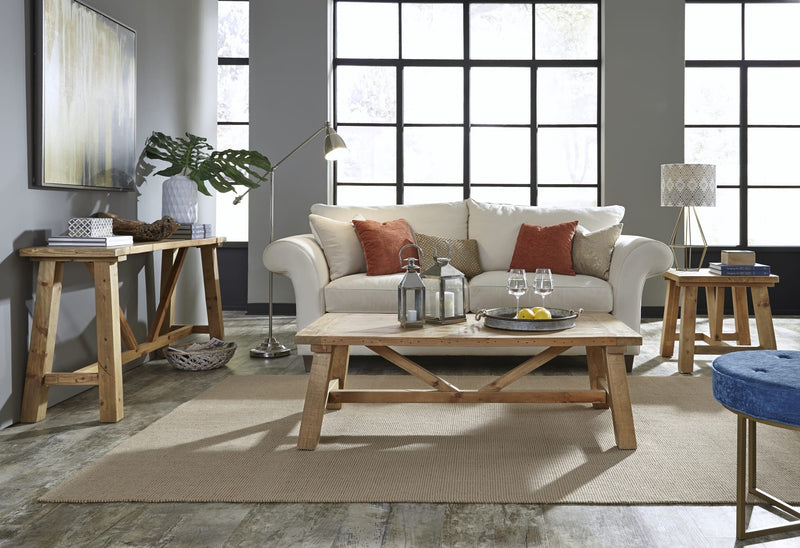 Harby Reclaimed Wood Rectangular Coffee Table in Rustic Tawny