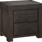 Heath Two Drawer Nightstand in Basalt Grey