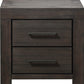 Heath Two Drawer Nightstand in Basalt Grey