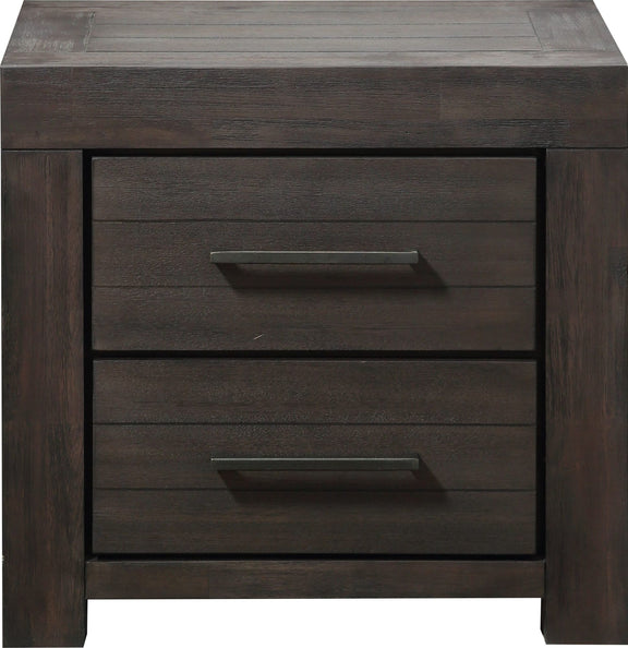 Heath Two Drawer Nightstand in Basalt Grey