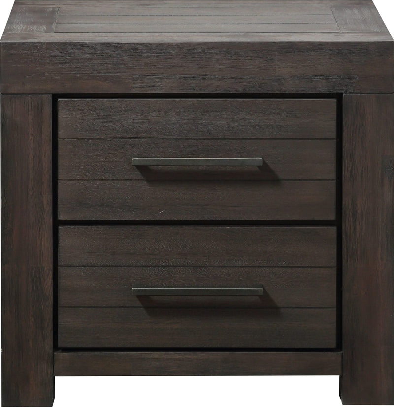 Heath Two Drawer Nightstand in Basalt Grey