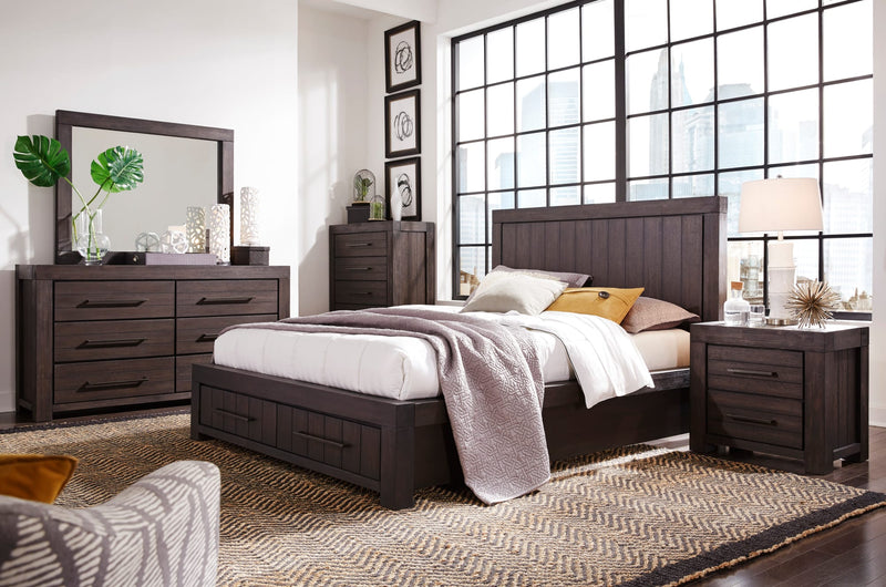 Heath Queen-Size Two Drawer Storage Bed in Basalt Grey