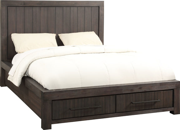 Heath Full-Size Two Drawer Storage Bed in Basalt Grey