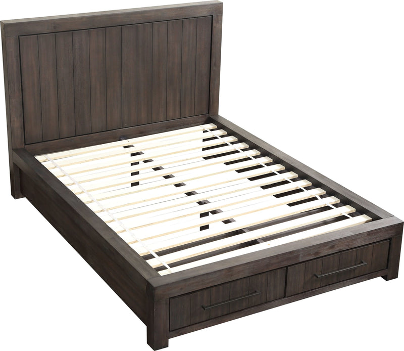 Heath Full-Size Two Drawer Storage Bed in Basalt Grey