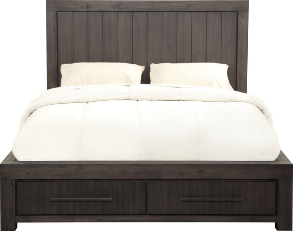 Heath Queen-Size Two Drawer Storage Bed in Basalt Grey