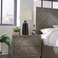 Herringbone Solid Wood Two Drawer Nightstand in Rustic Latte
