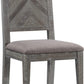 Herringbone Solid Wood Upholstered Dining Chair in Rustic Latte