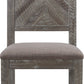 Herringbone Solid Wood Upholstered Dining Chair in Rustic Latte