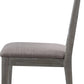 Herringbone Solid Wood Upholstered Dining Chair in Rustic Latte