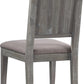 Herringbone Solid Wood Upholstered Dining Chair in Rustic Latte