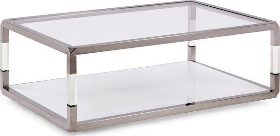 Jasper Coffee Table in Acrylic/White Glass/PSS