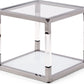 Jasper End Table in Acrylic/White Glass/PSS