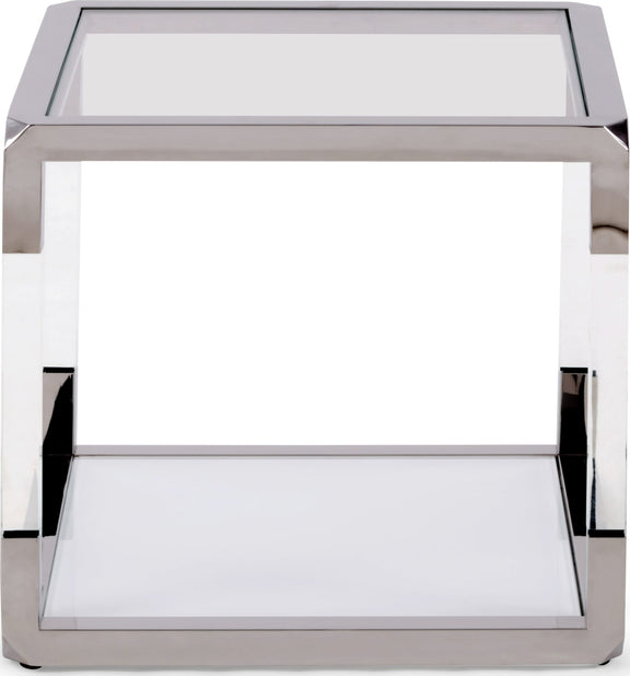 Jasper End Table in Acrylic/White Glass/PSS