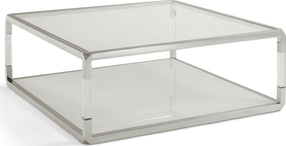 Jasper Square Coffee Table in Acrylic/White Glass/PSS