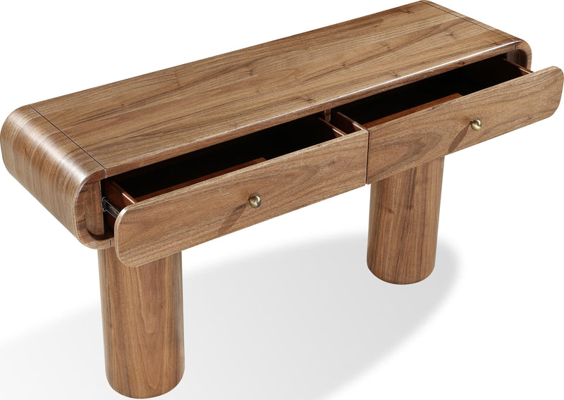 Juba Walnut Console Table in Mongoose