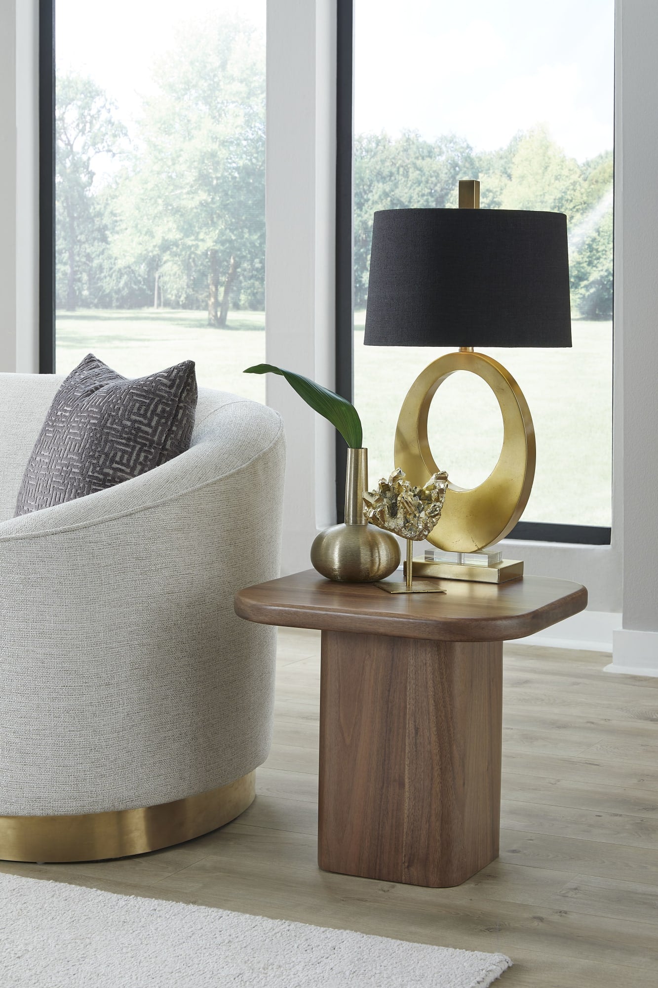 Juba Walnut End Table in Mongoose