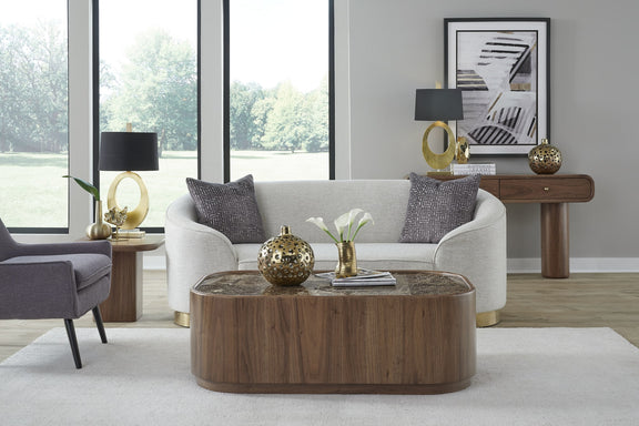 Juba Walnut End Table in Mongoose