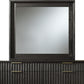 Kentfield Solid Wood Beveled Glass Mirror in Black Drifted Oak