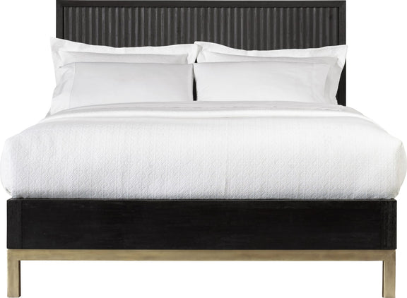Kentfield Solid Wood Full-Size Platform Bed in Black Drifted Oak