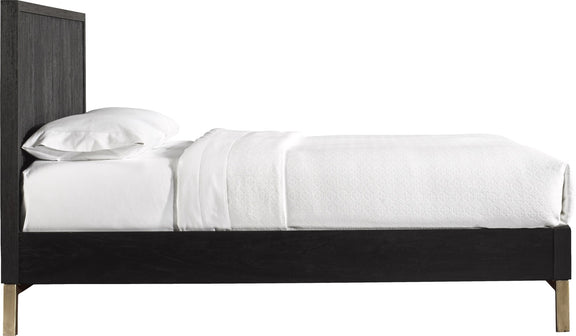 Kentfield Solid Wood Full-Size Platform Bed in Black Drifted Oak