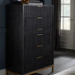 Kentfield Solid Wood Six Drawer Chest in Black Drifted Oak (2024)