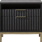 Kentfield Solid Wood Two Drawer Nightstand in Black Drifted Oak