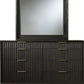 Kentifield Solid Wood Eight Drawer Dresser in Black Drifted Oak (2024)