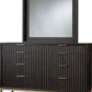 Kentifield Solid Wood Eight Drawer Dresser in Black Drifted Oak (2024)