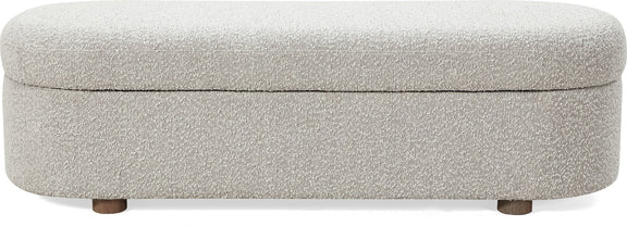 Kiki Upholstered Hinged Storage Bench in Cotton Ball Boucle (2026)