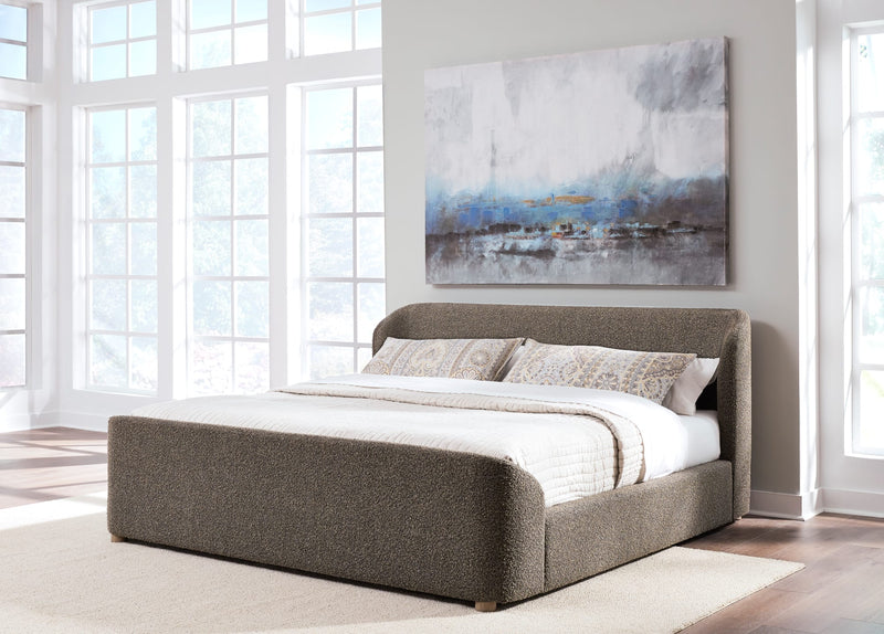 Kiki Full-size Upholstered Platform Bed in Pumpernickel Boucle (2026)