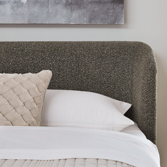 Kiki Queen-size Upholstered Platform Bed in Pumpernickel Boucle (2026)