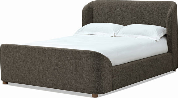 Kiki Queen-size Upholstered Platform Bed in Pumpernickel Boucle (2026)