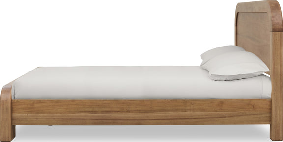 Kione Queen-size Acacia Wood Platform Bed in Lioness