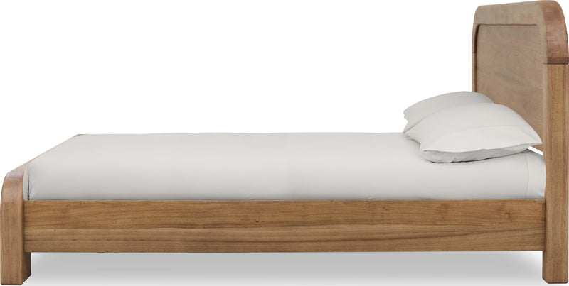 Kione California King-size Acacia Wood Platform Bed in Lioness