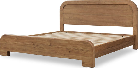 Kione Queen-size Acacia Wood Platform Bed in Lioness