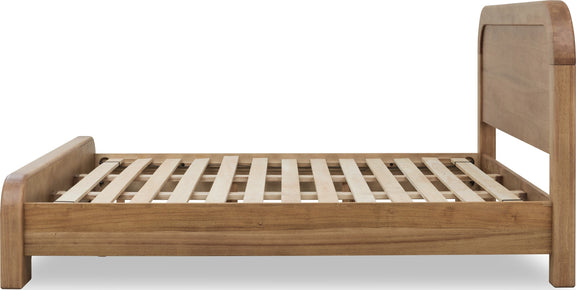 Kione California King-size Acacia Wood Platform Bed in Lioness