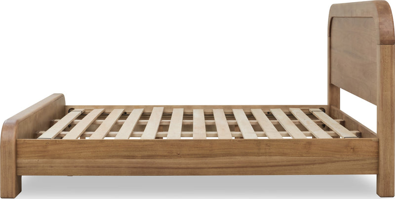 Kione King-size Acacia Wood Platform Bed in Lioness
