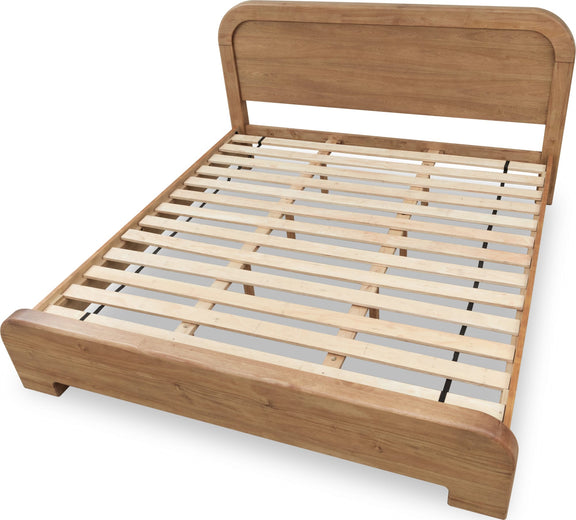 Kione King-size Acacia Wood Platform Bed in Lioness