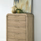 Kione Five Drawer Acacia Wood Chest in Lioness