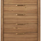 Kione Five Drawer Acacia Wood Chest in Lioness