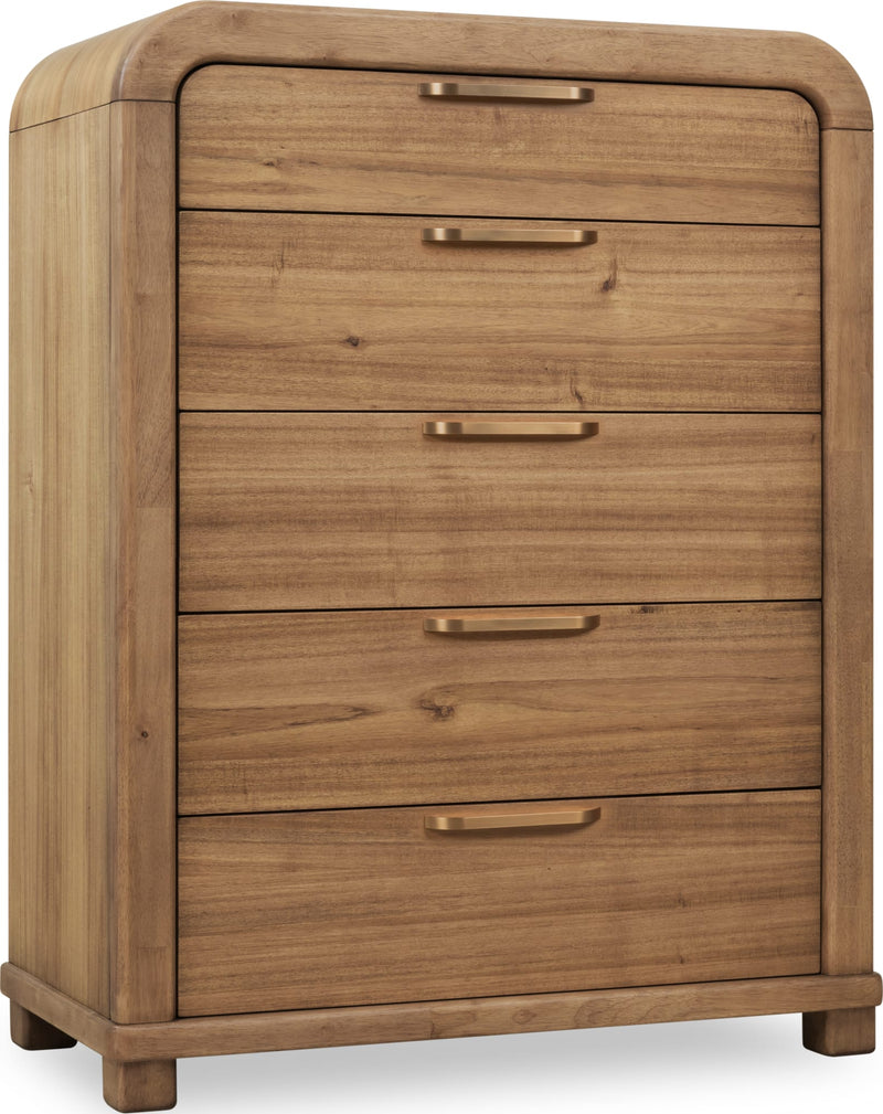 Kione Five Drawer Acacia Wood Chest in Lioness