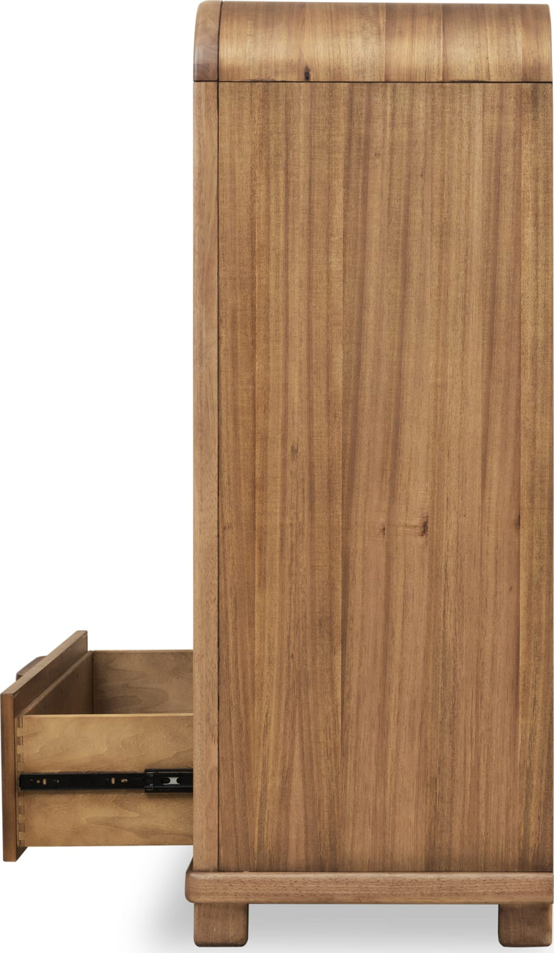 Kione Five Drawer Acacia Wood Chest in Lioness