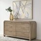 Kione Six Drawer Acacia Wood Dresser in Lioness